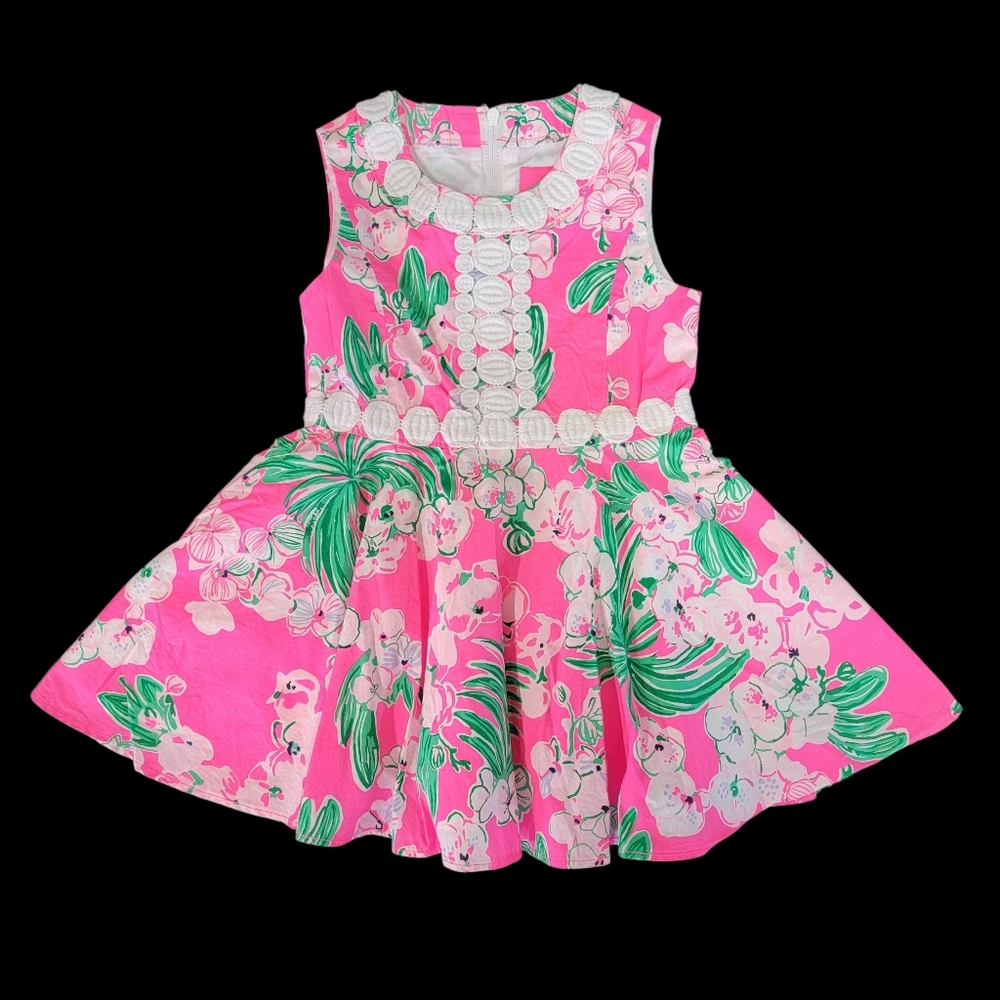 Lilly Pulitzer Idala Roxie Pink Worth A Look Flare Dress Girls 2 Easter Spring